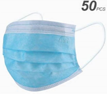 Disposable 3 Ply Face Masks (Pack of 50)